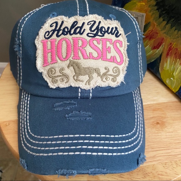 SOLD////KBETHOS Hold Your Horses Distressed Hat - Picture 3 of 10